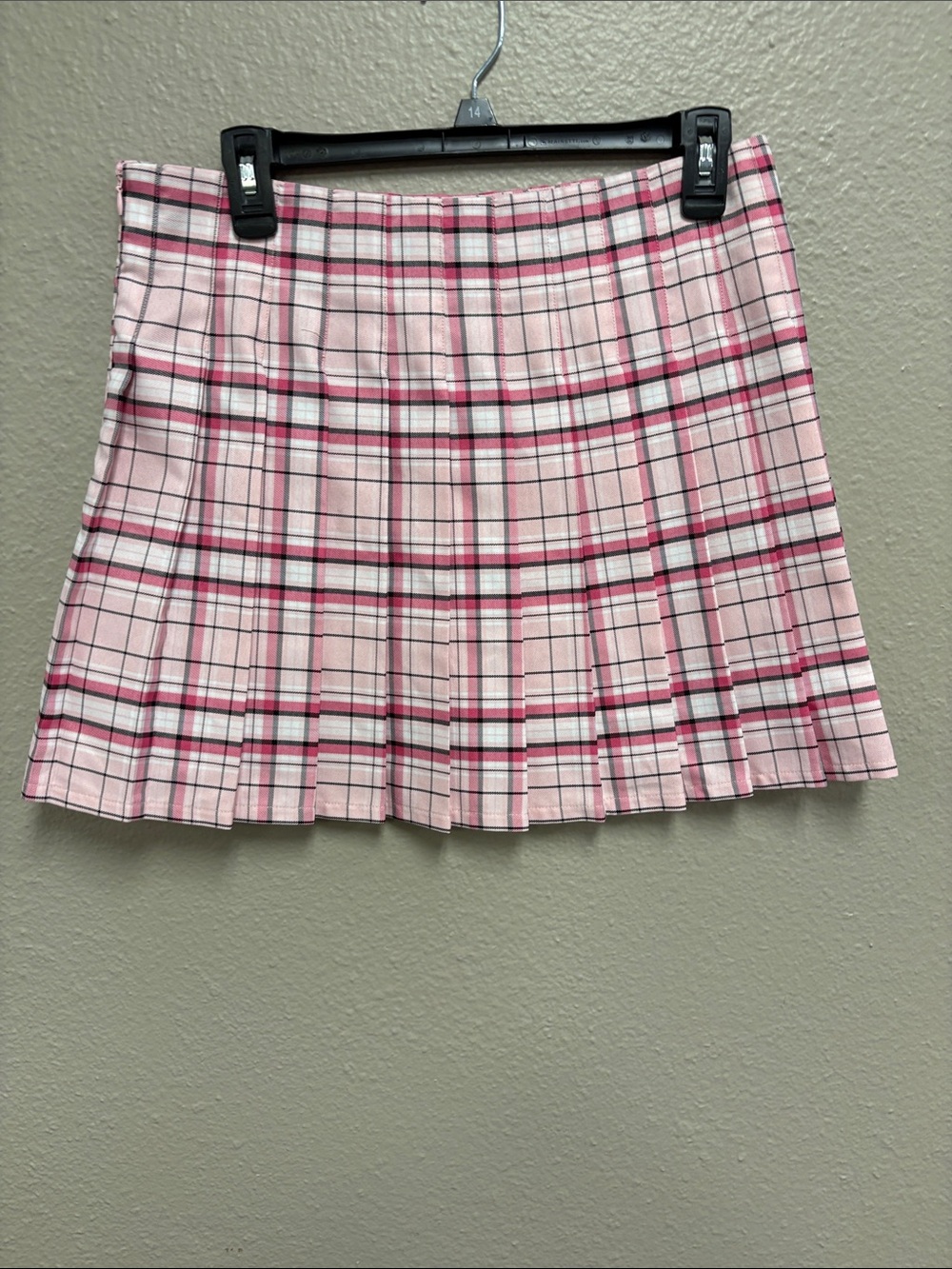 No Boundaries Pink Plaid Pleated Mini Skirt